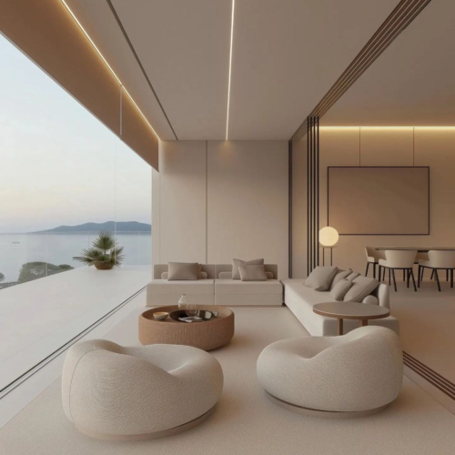 Bespoke Italian Minimalist Seating for Modern Oceanfront Villas