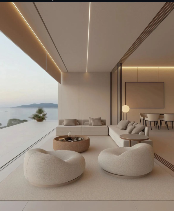 Luxury Custom Furniture Solutions italian minimalism interior design living room4 Bespoke Italian Minimalist Seating for Modern Oceanfront Villas