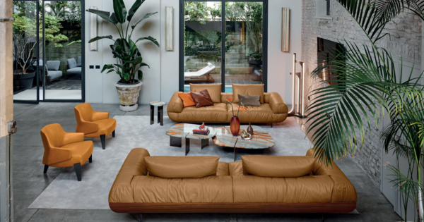 Luxury Italian Leather Sofa for Modern Villas