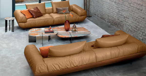 Luxury Italian Leather Sofa for Modern Villas