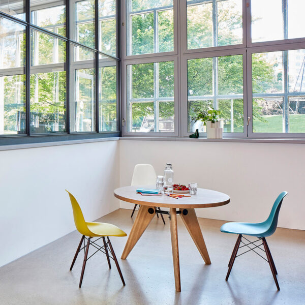 round wooden table and chairs