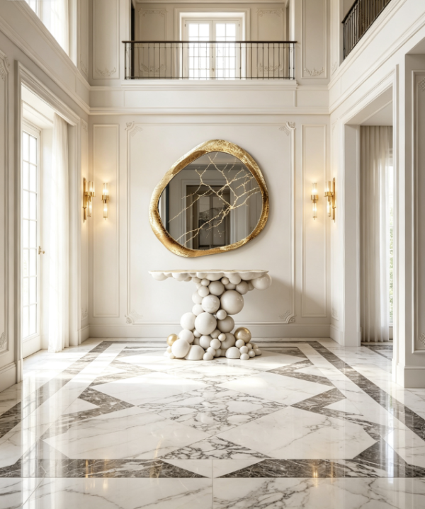Newton Console Table | Luxury Sculptural Entrance Furniture for Modern Villas