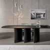 Contemporary Louver Dining Table in Solid Wood