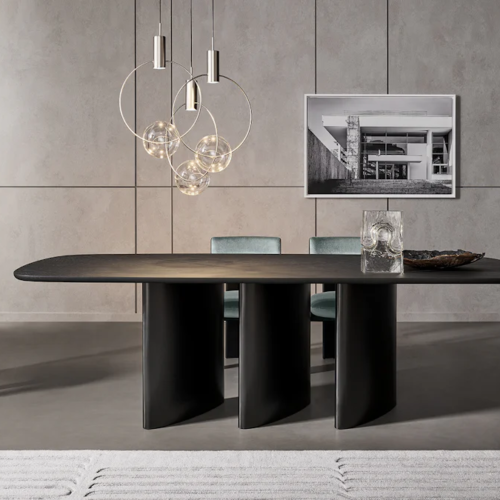 Contemporary Louver Dining Table in Solid Wood