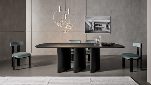 Contemporary Louver Dining Table in Solid Wood