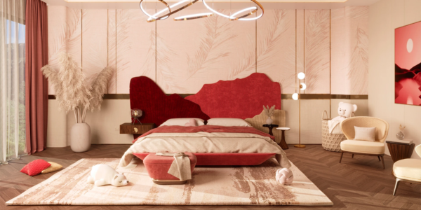 Bespoke Upholstered Bed for Contemporary Luxury Villa Bedrooms