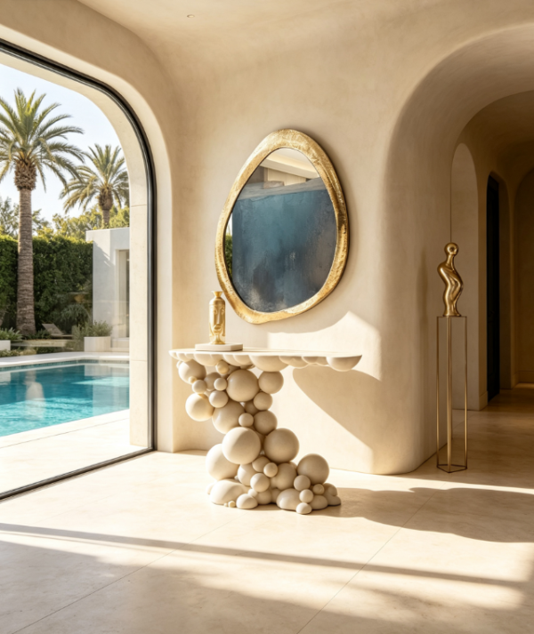 Newton Console Table | Luxury Sculptural Entrance Furniture for Modern Villas