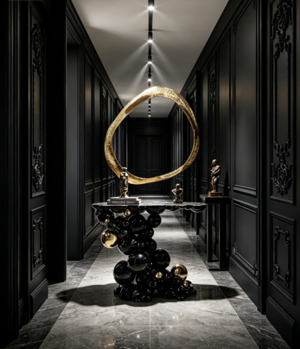 Newton Console Table | Luxury Sculptural Entrance Furniture for Modern Villas