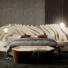 Bespoke Upholstered Bed for Contemporary Luxury Villa Bedrooms