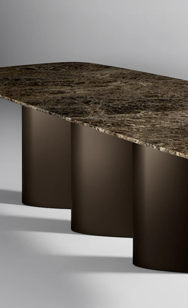 Contemporary Louver Dining Table in Solid Wood
