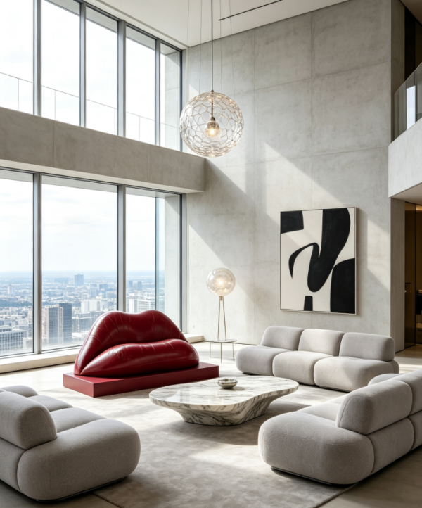 Dalilips Style Sofa | Sculptural Luxury Sofa for Villas & Art Spaces