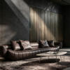 6d674938-80dd-4472-8ceb-e6638eb72f28 Sculptural Italian Leather Sofa for Designer Residences