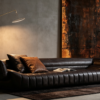 71035170-b36b-4878-8c82-aae9ce9e3823 Sculptural Italian Leather Sofa for Designer Residences