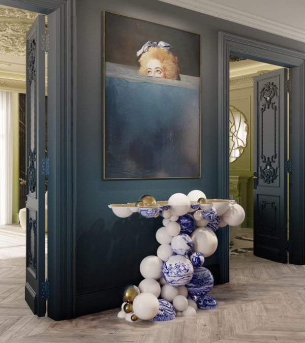 Newton Console Table | Luxury Sculptural Entrance Furniture for Modern Villas