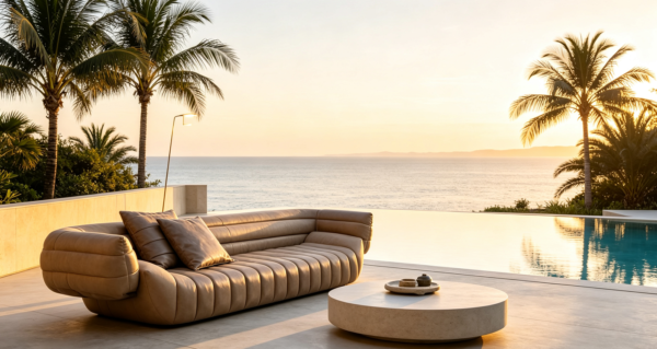 ab795d8e-7368-4a45-8f75-09b40eb1ccf3 Sculptural Italian Leather Sofa for Designer Residences