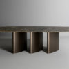 Contemporary Louver Dining Table in Solid Wood