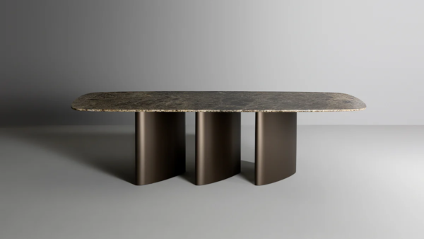 Contemporary Louver Dining Table in Solid Wood