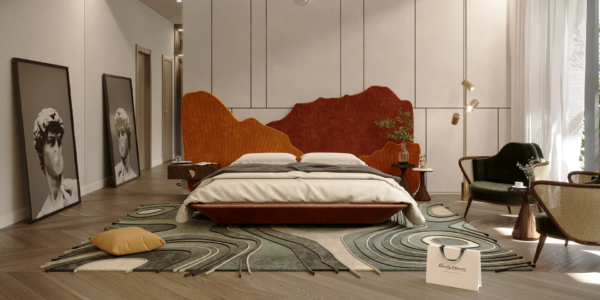 Bespoke Upholstered Bed for Contemporary Luxury Villa Bedrooms