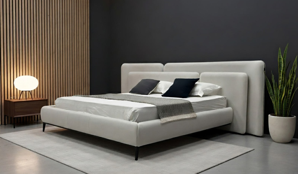 kiln-dried hardwood frame upholstered bed finished quality